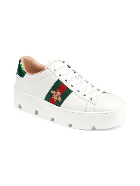 gucci sneakers bees and stars|gucci new ace platform sneakers.